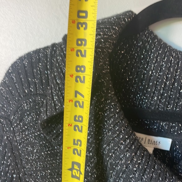 White House Black Market black/metallic cotton/wool blend tunic size XL. - Picture 9 of 10